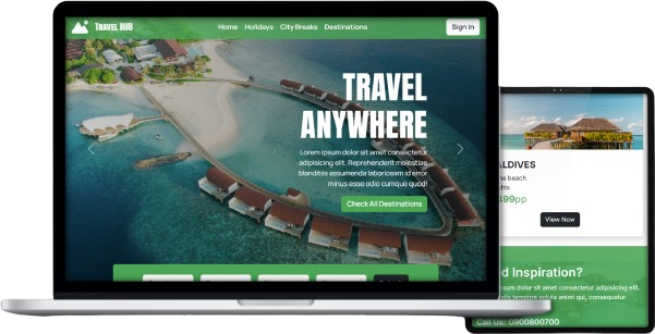 Travel agency website made with React